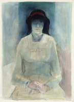 Frau mit rotem Haarband