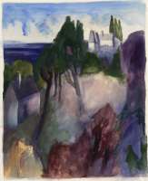 Hügel mit Schloss, Normandie